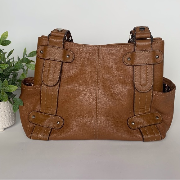 Tignanello Pebble Leather Satchel Shoulder Purse Bag Excellent Condition - Picture 1 of 11